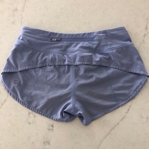Periwinkle Lululemon speed short size 2